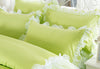 SunnyRain 2-Pieces Solid Color Pillow Cover Rectangle Bed Pillow Case Cotton Pillowcase Lace Edge Solf Easy Care 48x74cm