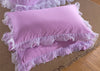 SunnyRain 2-Pieces Solid Color Pillow Cover Rectangle Bed Pillow Case Cotton Pillowcase Lace Edge Solf Easy Care 48x74cm