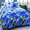 Plant Blue flower 3D Polyester Bedding Set of Duvet Cover set Bed Sheet Pillowcase Bed Clothes Queen size
