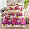 Plant Blue flower 3D Polyester Bedding Set of Duvet Cover set Bed Sheet Pillowcase Bed Clothes Queen size