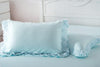 SunnyRain 2-Pieces Solid Color Pillow Cover Rectangle Bed Pillow Case Cotton Pillowcase Lace Edge Solf Easy Care 48x74cm