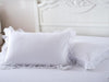SunnyRain 2-Pieces Solid Color Pillow Cover Rectangle Bed Pillow Case Cotton Pillowcase Lace Edge Solf Easy Care 48x74cm