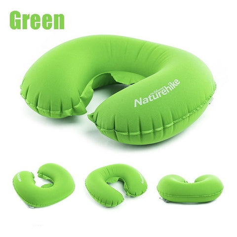 U Shaped AIR Pillow Inflatable Portable Travel Neck Cushion Camp Beach Car Plane Head Rest Bed Sleep Light Weight EasyTo Carry