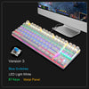 Metoo Mechanical Keyboard 87/104 Anti-ghosting Luminous Blue Black Switch LED Backlit wired Gaming Keyboard Russian stickers