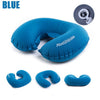 U Shaped AIR Pillow Inflatable Portable Travel Neck Cushion Camp Beach Car Plane Head Rest Bed Sleep Light Weight EasyTo Carry