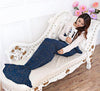 195x95CM Yarn Knitted Mermaid Tail Blanket Soft Sleeping Bed Handmade Crochet Anti-Pilling Portable Blanket Air Conditioning