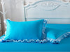 SunnyRain 2-Pieces Solid Color Pillow Cover Rectangle Bed Pillow Case Cotton Pillowcase Lace Edge Solf Easy Care 48x74cm