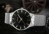 Men's Watches Stainless Steel Band Mesh Analog Quartz Wristwatch Ultra Thin Dial Luxury Watch Men clock male reloj hombre