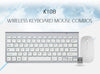Ultra Compact Wireless Keyboard and Mouse Combo Set 2.4G Wireless Keyboard Moues Combo for Apple Mac Windows XP/7/10 IOS