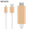 2M Plug and play Phone Screen To HDMI HDMI Cable For iPhone 5/5S/5C/6/6S/6 Plus/7/7plus iPad Phone Screen Video To HDMI TV HDTV