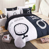iDouillet 3D Initial "The Real BOSS" Bedding Set for Couple Duvet Cover Sheet Pillowcase Queen King Size Black White Bedlinen