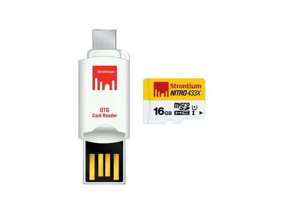 Strontium NITRO UHS-I (U1) microSD with OTG Card Reader 16GB