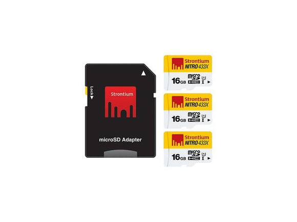 Strontium 16GB Nitro MicroSD 3 Pack & SD Adapter