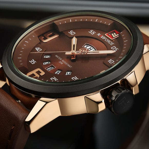 2016 NAVIFORCE Brand Analog Quartz Watch Men Waterproof Fashion Casual Sports Watches Man Leather Wristwatches Relogio Masculino