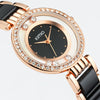 Kimio ultra slim Top Brand Woman watches Fashion Ladies Crystal Clock Black Ceramics Gold Luxury Women Rhinestone Diamond Watch