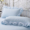 SunnyRain 2-Pieces Solid Color Pillow Cover Rectangle Bed Pillow Case Cotton Pillowcase Lace Edge Solf Easy Care 48x74cm