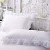 SunnyRain 2-Pieces Solid Color Pillow Cover Rectangle Bed Pillow Case Cotton Pillowcase Lace Edge Solf Easy Care 48x74cm