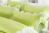 SunnyRain 2-Pieces Solid Color Pillow Cover Rectangle Bed Pillow Case Cotton Pillowcase Lace Edge Solf Easy Care 48x74cm