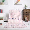 Blue Pink Bull Terrier Printed Flannel Fabric Baby kid Bed Blanket Cover for Sofa/ Travel/ Car Plaids 200X150cm