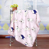 Blue Pink Bull Terrier Printed Flannel Fabric Baby kid Bed Blanket Cover for Sofa/ Travel/ Car Plaids 200X150cm