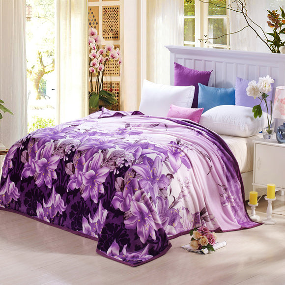 cute plush Package edge technology Pattern  High Density Super Soft Flannel Blanket to on for the sofa bed textile 4 sizes