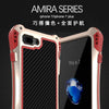 Shockproof Dustproof Carbon Fiber Gorilla Tempered Glass Aluminum Metal Armor Case For iphone 7 6S 6 Plus 5 5S SE Cover Shell