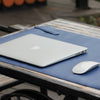 Large Mouse Pad, Leather Desk Pad Extent Mouse Pad Gaming Mouse Pad Office Desk Mat (Blue Red Black)