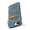 Fashion Cowboy Jean Leather & Silicone Back Cover Case For Apple iPhone 7/ 7 Plus Phone Cases Accessories With Outer Card Holder