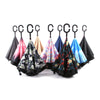 Drop Shipping Windproof Reverse Folding Double Layer Inverted Chuva Umbrella Self Stand Rain Protection C-Hook Hands For Car