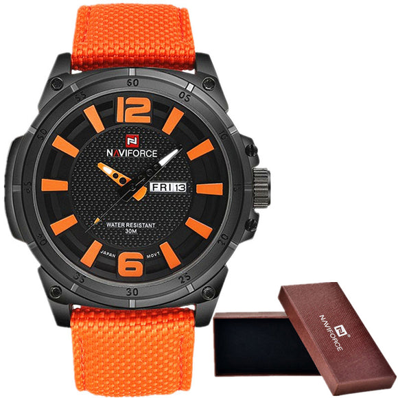 NAVIFORCE 2016 Men's Luxury Watch Military Watch Men Quartz wristWatch Sports Date Clock Brand Men Casual Nylon Watch 9066