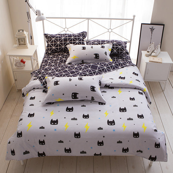 Cartoon Stripe Batman 3/4pcs bedding sets/bed set/bedclothes for kids/bed linen Duvet Cover Bed sheet Pillowcase,twin full queen