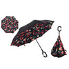 Drop Shipping Windproof Reverse Folding Double Layer Inverted Chuva Umbrella Self Stand Rain Protection C-Hook Hands For Car