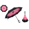 Drop Shipping Windproof Reverse Folding Double Layer Inverted Chuva Umbrella Self Stand Rain Protection C-Hook Hands For Car