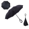 Drop Shipping Windproof Reverse Folding Double Layer Inverted Chuva Umbrella Self Stand Rain Protection C-Hook Hands For Car