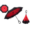 Drop Shipping Windproof Reverse Folding Double Layer Inverted Chuva Umbrella Self Stand Rain Protection C-Hook Hands For Car