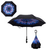Drop Shipping Windproof Reverse Folding Double Layer Inverted Chuva Umbrella Self Stand Rain Protection C-Hook Hands For Car