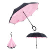 Drop Shipping Windproof Reverse Folding Double Layer Inverted Chuva Umbrella Self Stand Rain Protection C-Hook Hands For Car