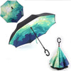 Drop Shipping Windproof Reverse Folding Double Layer Inverted Chuva Umbrella Self Stand Rain Protection C-Hook Hands For Car