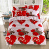 Plant Blue flower 3D Polyester Bedding Set of Duvet Cover set Bed Sheet Pillowcase Bed Clothes Queen size
