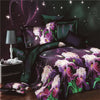 Plant Blue flower 3D Polyester Bedding Set of Duvet Cover set Bed Sheet Pillowcase Bed Clothes Queen size