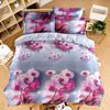 Plant Blue flower 3D Polyester Bedding Set of Duvet Cover set Bed Sheet Pillowcase Bed Clothes Queen size