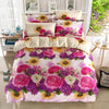Plant Blue flower 3D Polyester Bedding Set of Duvet Cover set Bed Sheet Pillowcase Bed Clothes Queen size