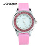 SINOBI Fashion Quartz Watches Women Diamonds Wrist Watch Silicone Watchband Top Luxury Brand Ladies Dress Clock Female New