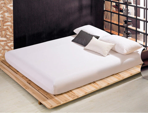 Wholesale solid color sheets fitted bed sheet elastic mattress cover bed linen bedspread polyester cotton single twin full queen