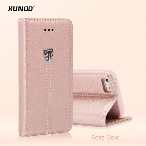 XUNDD Luxury Shockproof Flip Wallet Card Slot Magnetic Stand Leather Case For Apple iphone 5 5S SE 6 6S Plus 7 Plus Cover Shell