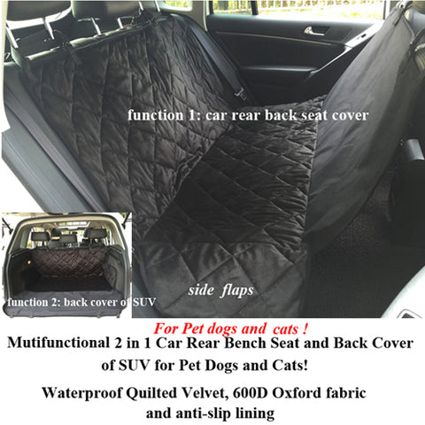 Pet Dog Car Rear Bench Back Seat Cover Mat waterproof Hammock style and Back Cover of SUV for pet products dog accessories