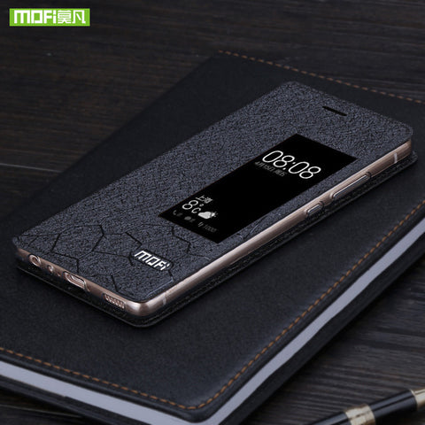 Huawei P9 case cover silicone back Huawei P9 Case original Mofi Flip Leather wallet aluminium cover huaweip9 case foundas 5.2"