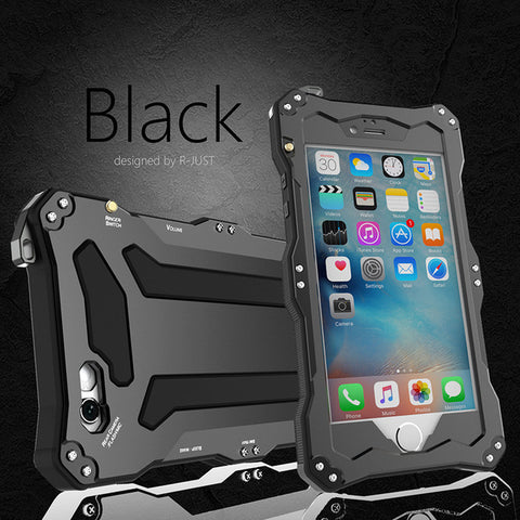 IP68 R-JUST Waterproof Anti Dust Frost Diving Aluminum Metal Metal Gorilla Glass Case for iPhone 6 6S /6 plus 6s Plus