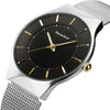 Men's Watches Stainless Steel Band Mesh Analog Quartz Wristwatch Ultra Thin Dial Luxury Watch Men clock male reloj hombre