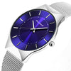 Men's Watches Stainless Steel Band Mesh Analog Quartz Wristwatch Ultra Thin Dial Luxury Watch Men clock male reloj hombre